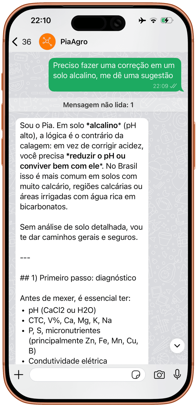 Exemplo de Recomendações de Solo
